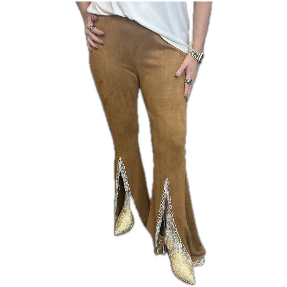 NEW VOCAL APPAREL suede pants in beige